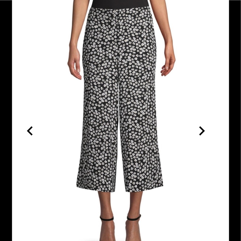 En Thread Floral Daisy Crop Wide Leg Pants - 6, 8